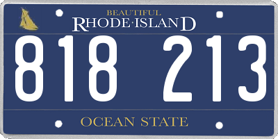RI license plate 818213