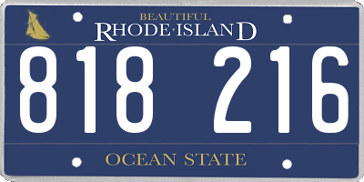 RI license plate 818216