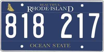RI license plate 818217