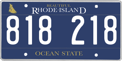 RI license plate 818218