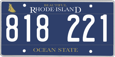 RI license plate 818221
