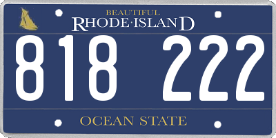 RI license plate 818222