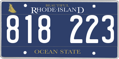RI license plate 818223