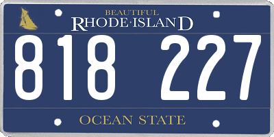 RI license plate 818227