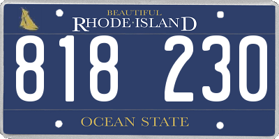 RI license plate 818230