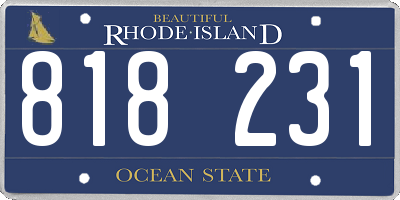 RI license plate 818231