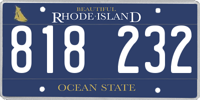 RI license plate 818232
