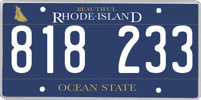 RI license plate 818233