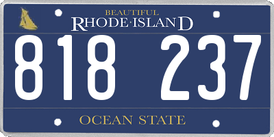 RI license plate 818237