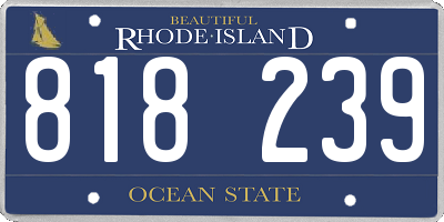 RI license plate 818239
