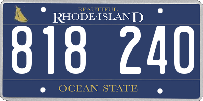 RI license plate 818240