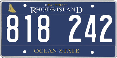 RI license plate 818242