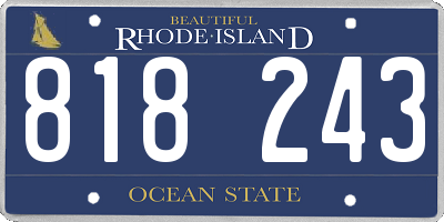RI license plate 818243
