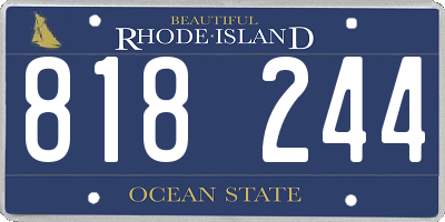 RI license plate 818244