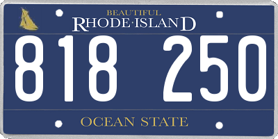 RI license plate 818250