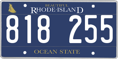 RI license plate 818255