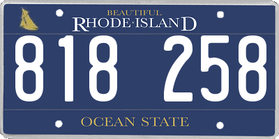 RI license plate 818258