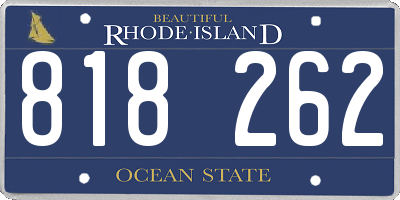 RI license plate 818262