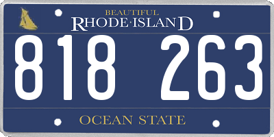 RI license plate 818263