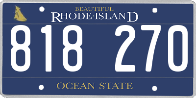 RI license plate 818270
