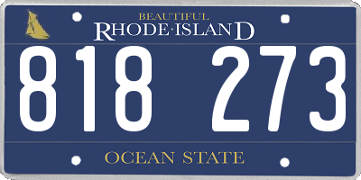 RI license plate 818273