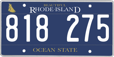 RI license plate 818275