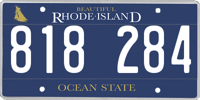 RI license plate 818284
