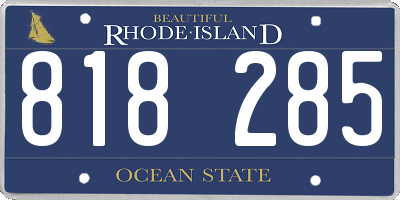 RI license plate 818285
