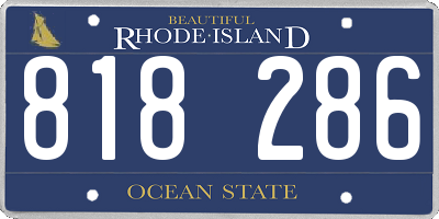 RI license plate 818286