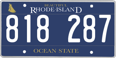 RI license plate 818287