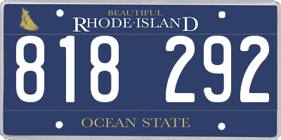 RI license plate 818292