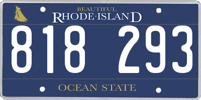 RI license plate 818293