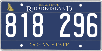 RI license plate 818296