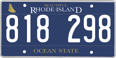 RI license plate 818298