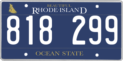 RI license plate 818299