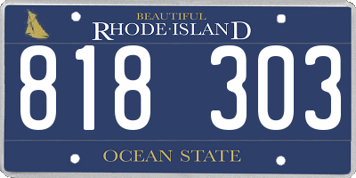 RI license plate 818303