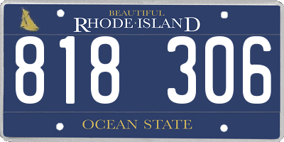 RI license plate 818306