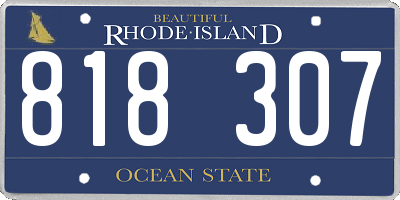 RI license plate 818307