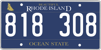 RI license plate 818308