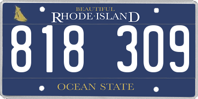 RI license plate 818309