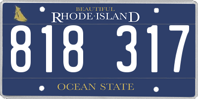 RI license plate 818317