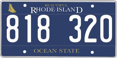 RI license plate 818320