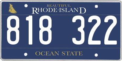 RI license plate 818322