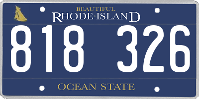 RI license plate 818326