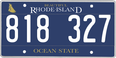 RI license plate 818327