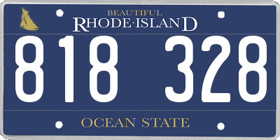 RI license plate 818328