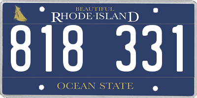 RI license plate 818331