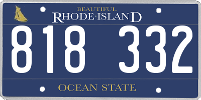 RI license plate 818332