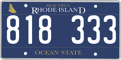 RI license plate 818333