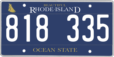 RI license plate 818335